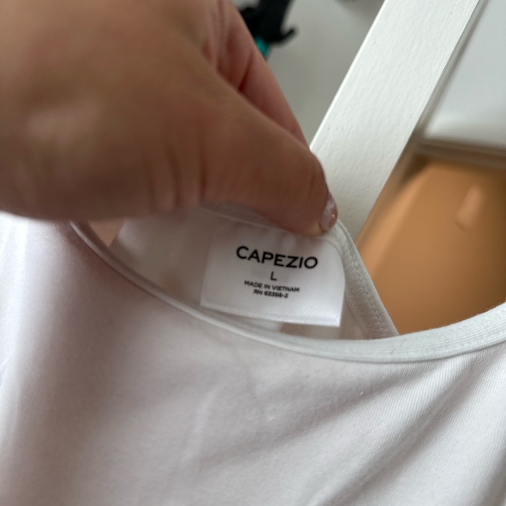 Capezio, White Bodysuit/Leotard Dress, Lyrical, Size L/10 - NEVER WORN, W/TAGS - Picture 4 of 4